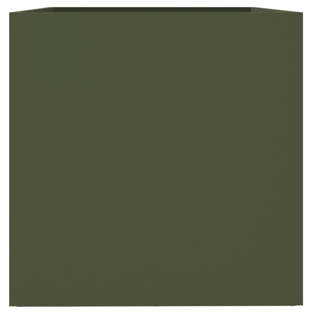 Plantekasse olivengrønn 62x47x46 cm stål