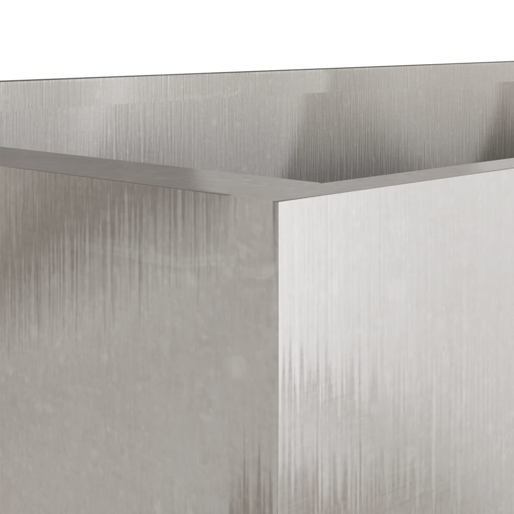 Plantekasse sølv 62x47x46 cm rustfritt stål