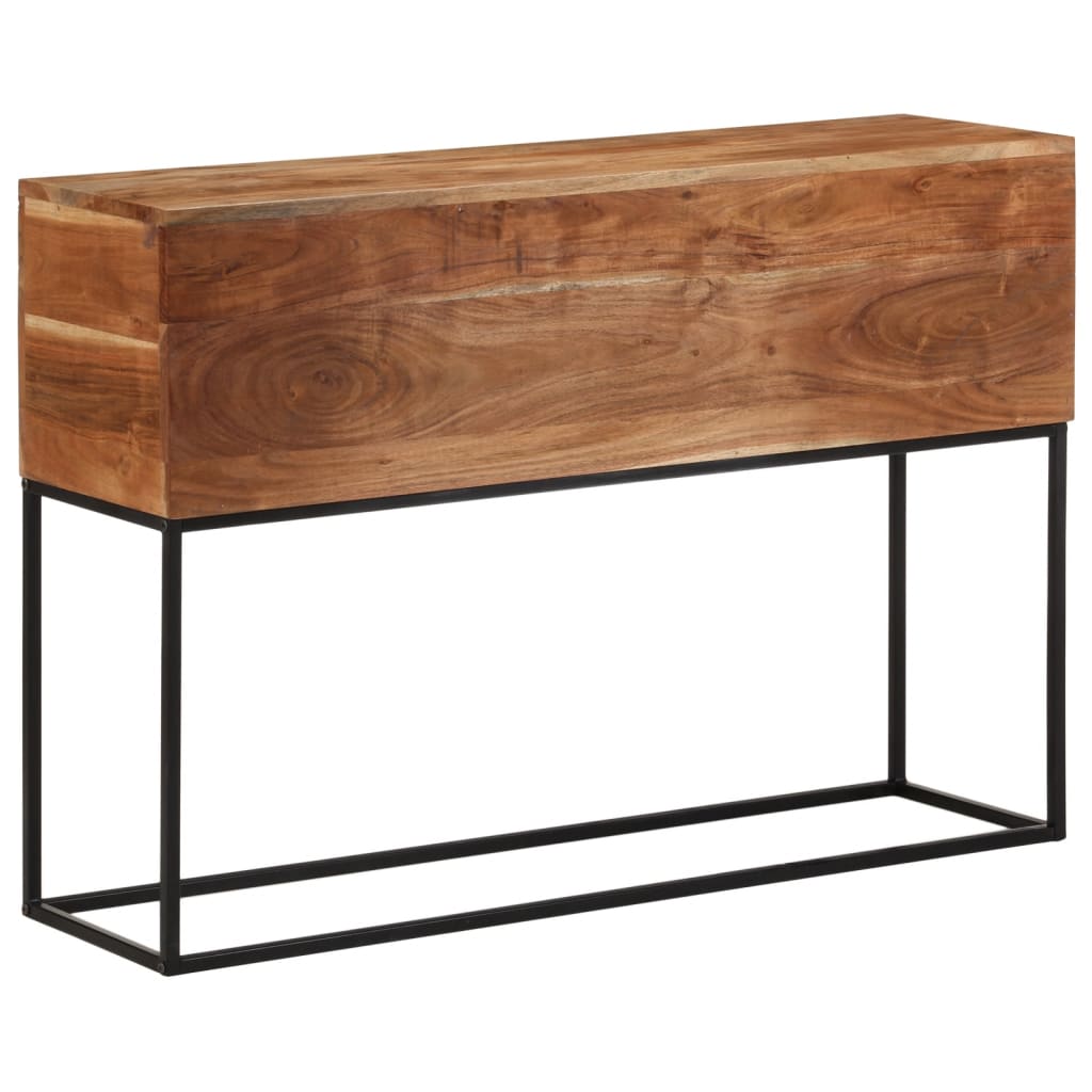 Konsollbord 110x30x75 cm heltre akasie og jern