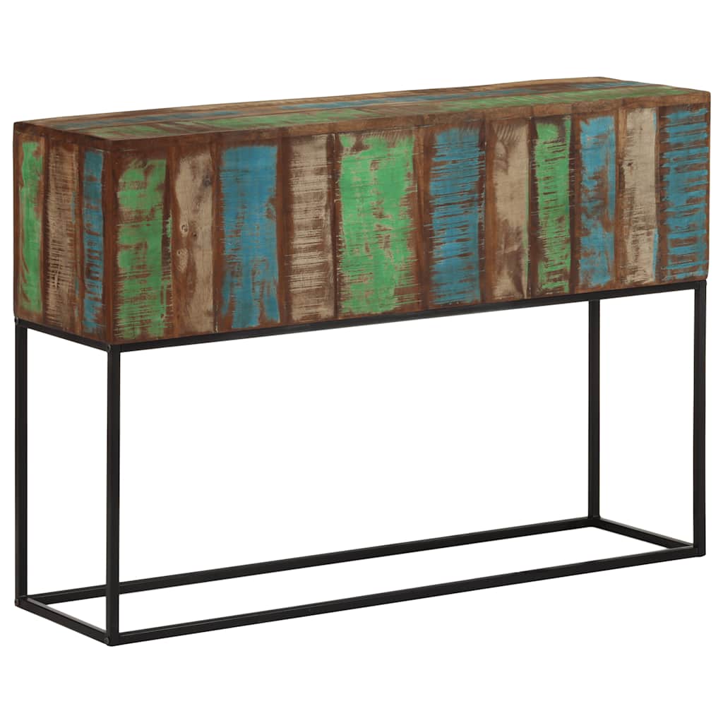 Konsollbord 110x30x75 cm gjenvunnet heltre og jern