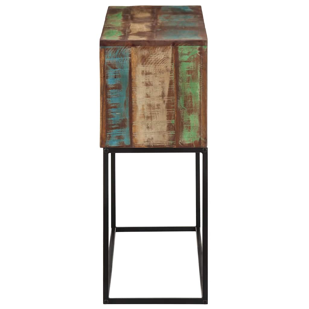 Konsollbord 110x30x75 cm gjenvunnet heltre og jern