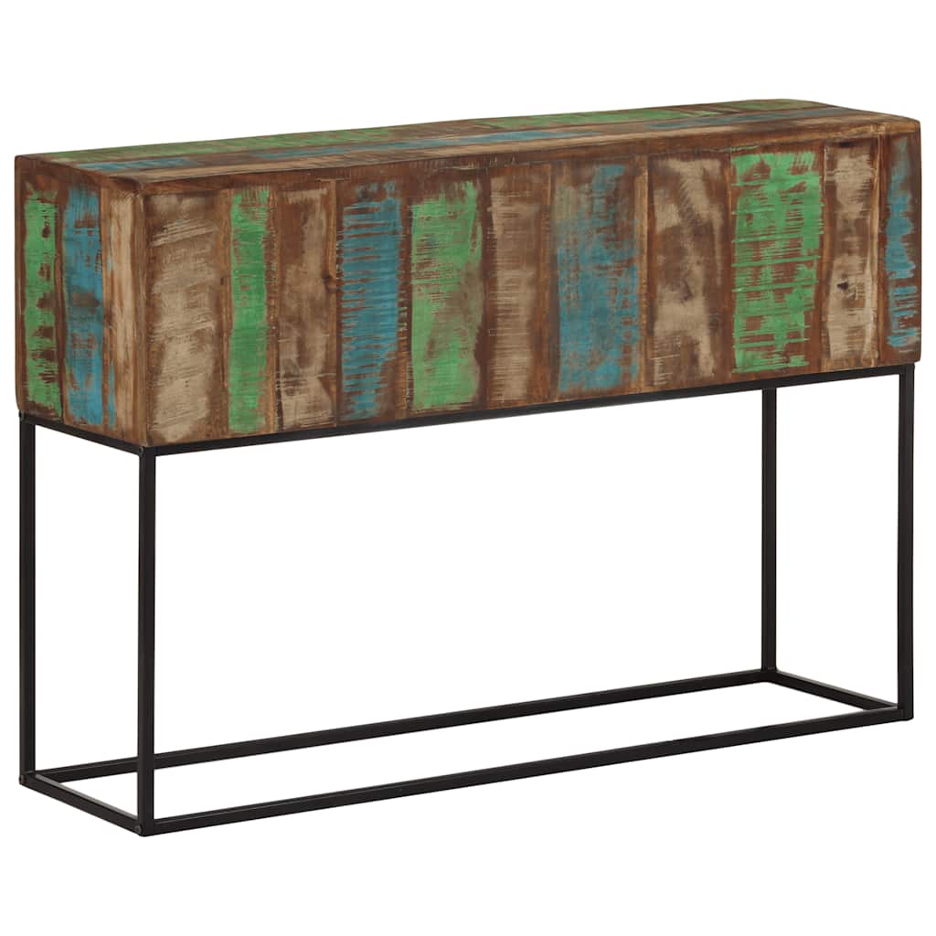 Konsollbord 110x30x75 cm gjenvunnet heltre og jern
