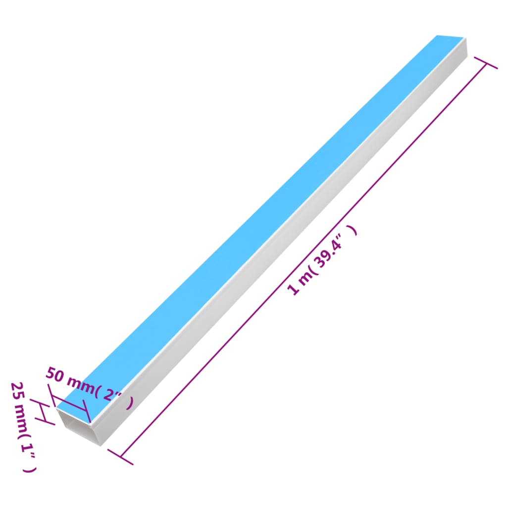 Kabelkanaler selvklebende 50x25 mm 10 m PVC