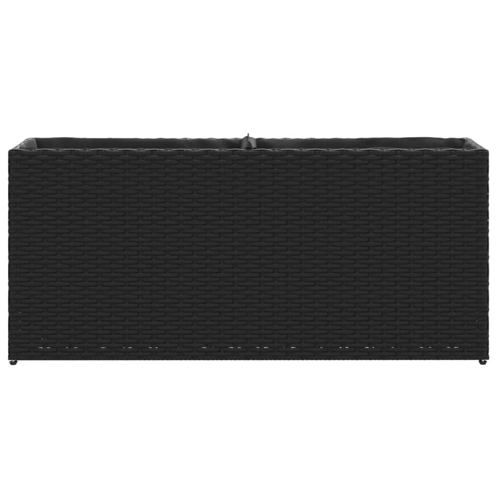 Plantekasser med 2 potter 2 stk svart 90x20x40 cm polyrotting