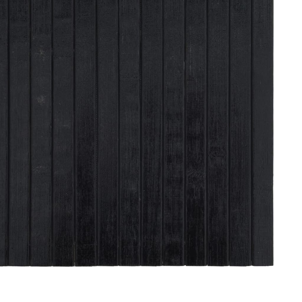 Teppe rektangulært svart 60x100 cm bambus