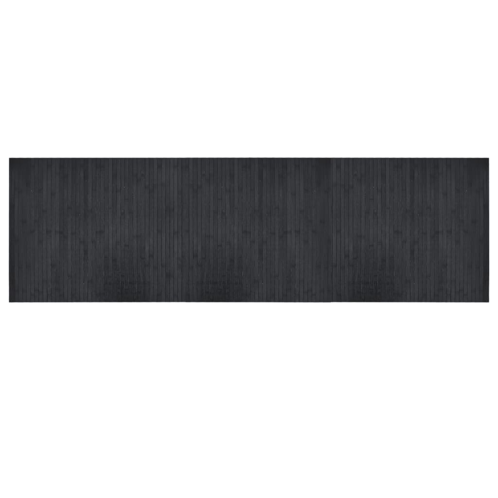 Teppe rektangulær grå 60x200 cm bambus