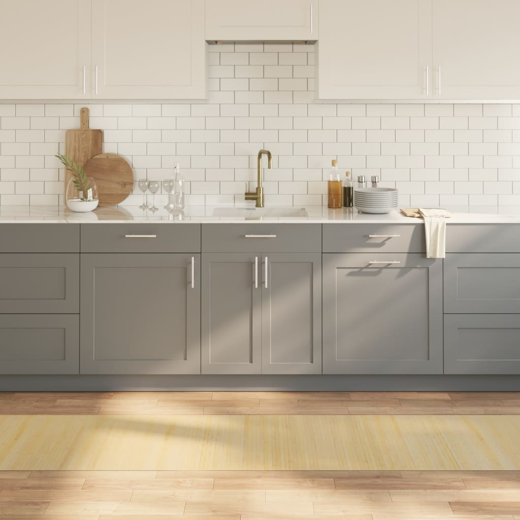 Teppe rektangulær lys naturell 60x500 cm bambus vidaXL