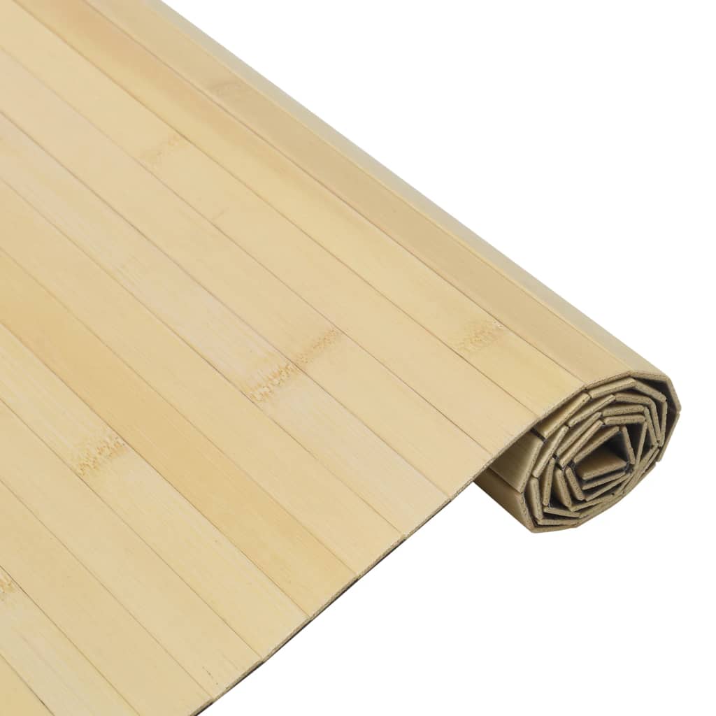 Teppe rektangulær lys naturell 70x100 cm bambus