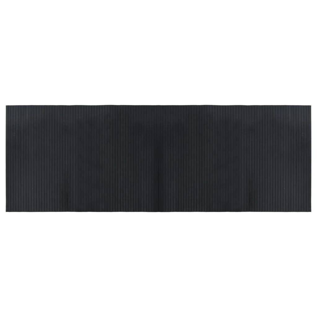 Teppe rektangulært svart 70x200 cm bambus