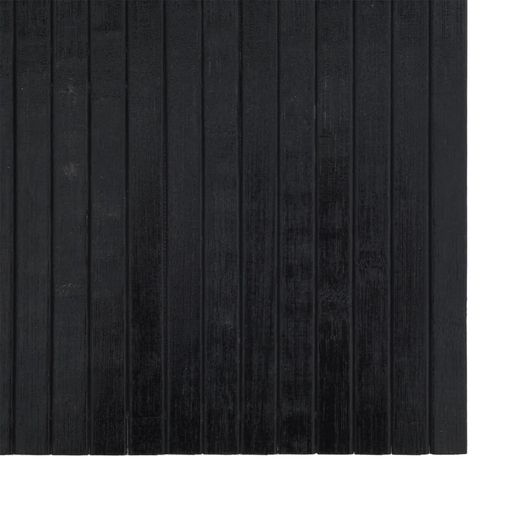 Teppe rektangulært svart 70x200 cm bambus