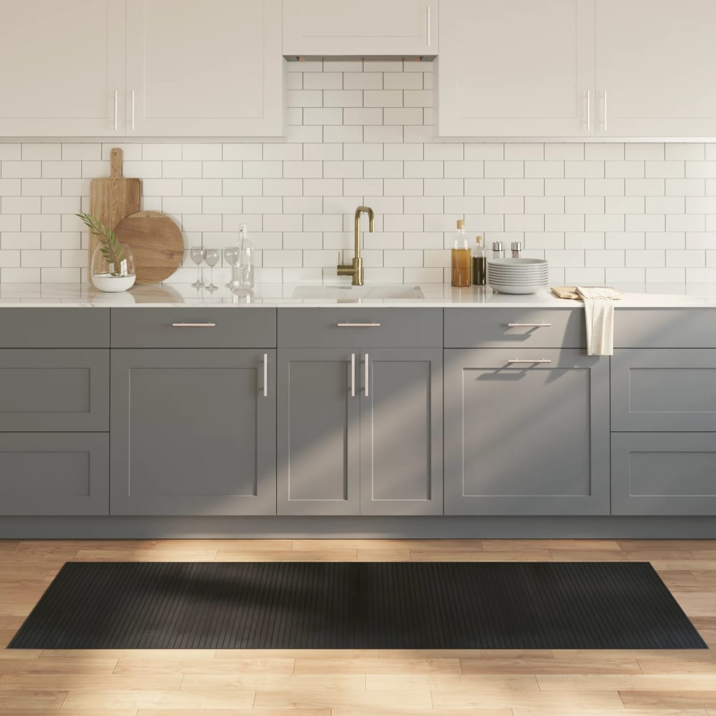 Teppe rektangulært svart 70x200 cm bambus
