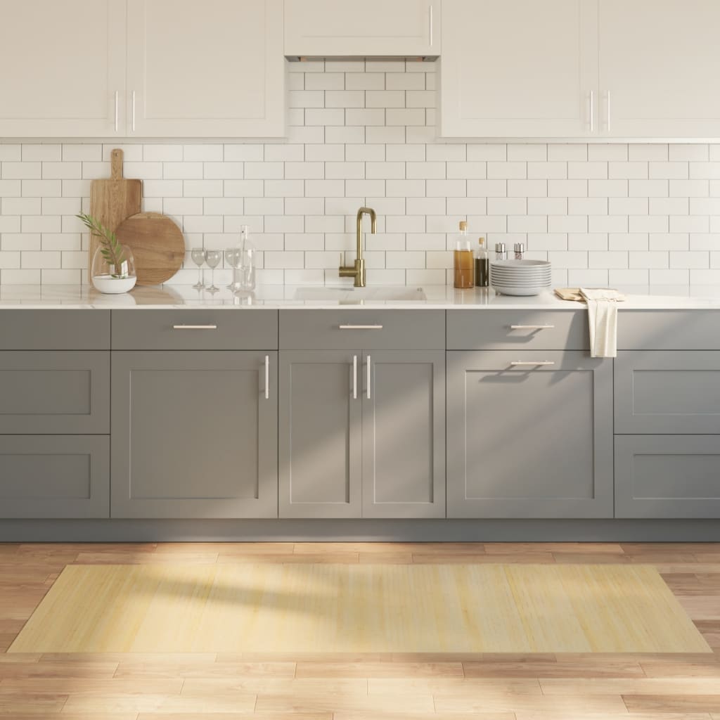 Teppe rektangulær lys naturell 70x200 cm bambus