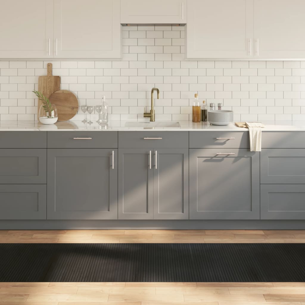 Teppe rektangulært svart 70x300 cm bambus