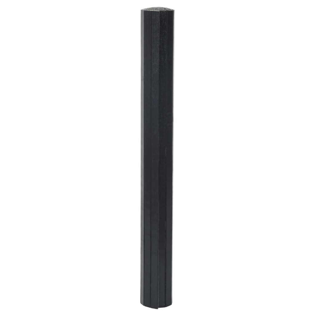 Teppe rektangulært svart 70x500 cm bambus
