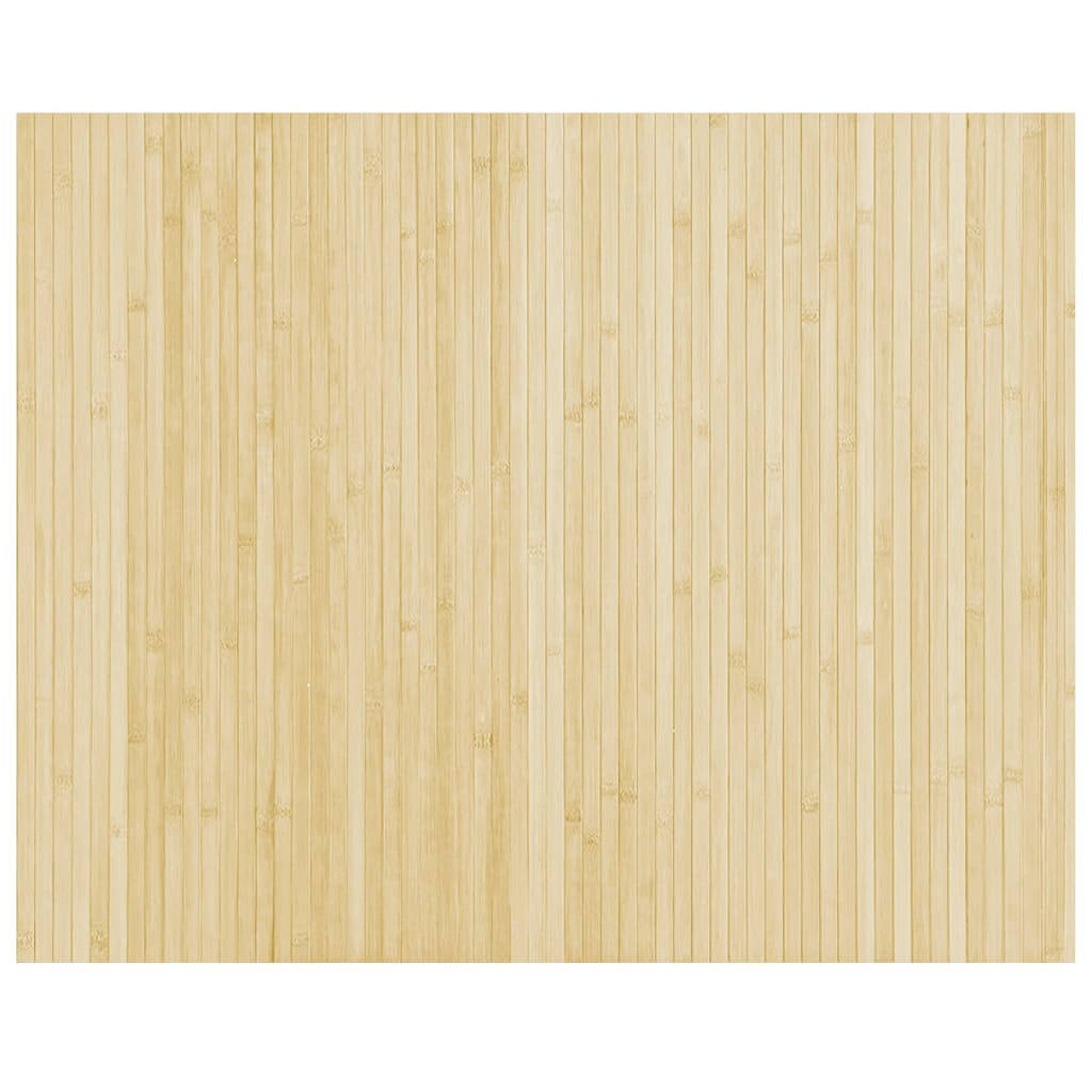 Teppe rektangulær lys naturell 80x100 cm bambus