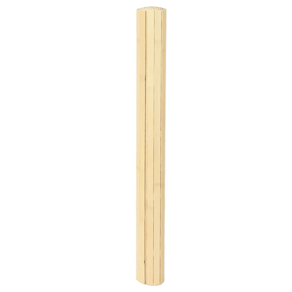 Teppe rektangulær lys naturell 80x100 cm bambus