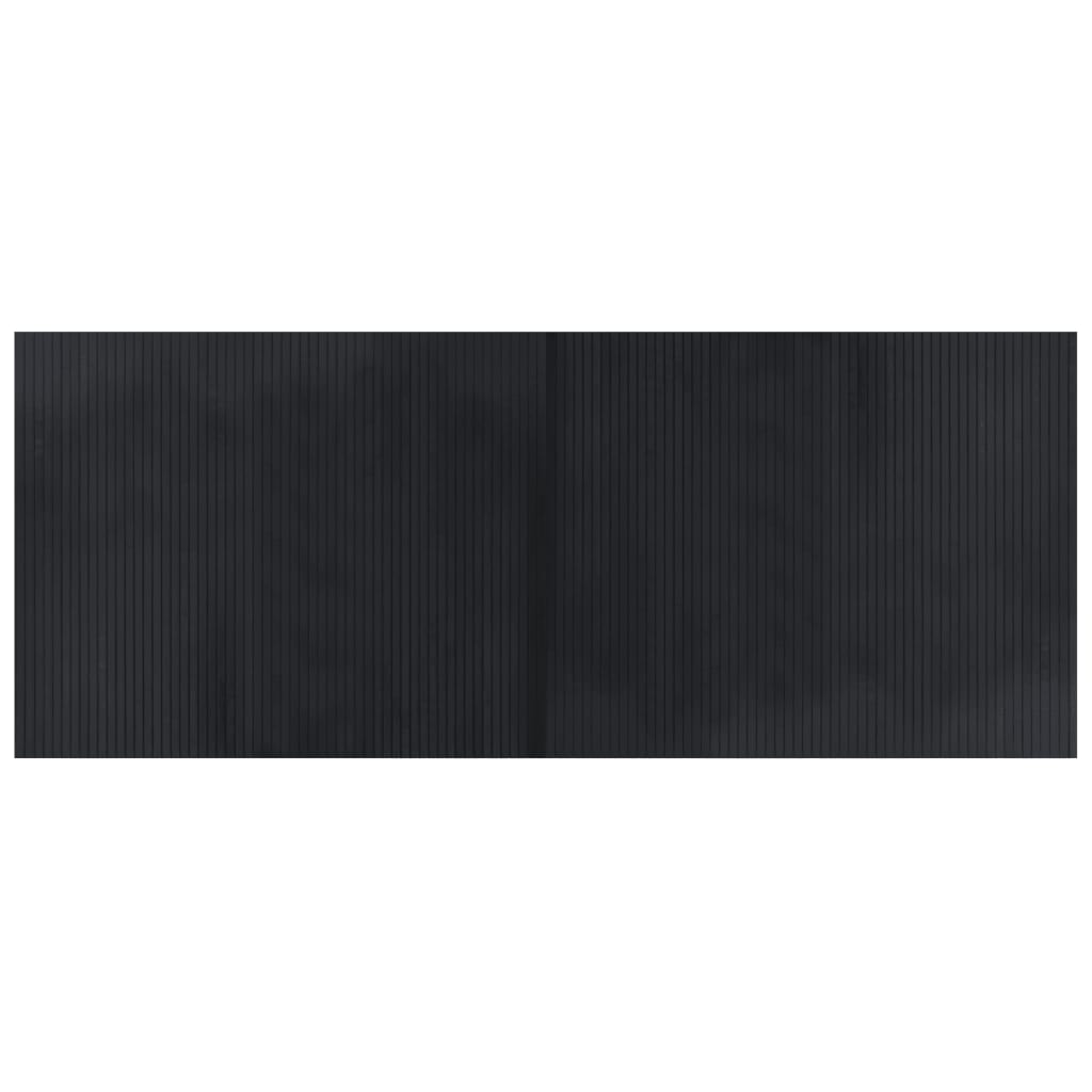 Teppe rektangulært svart 80x200 cm bambus