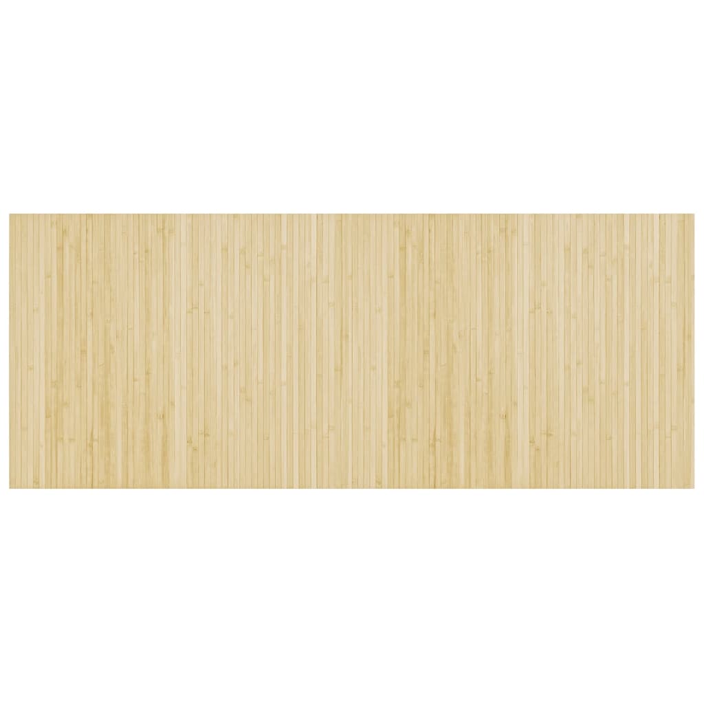 Teppe rektangulær lys naturell 80x200 cm bambus