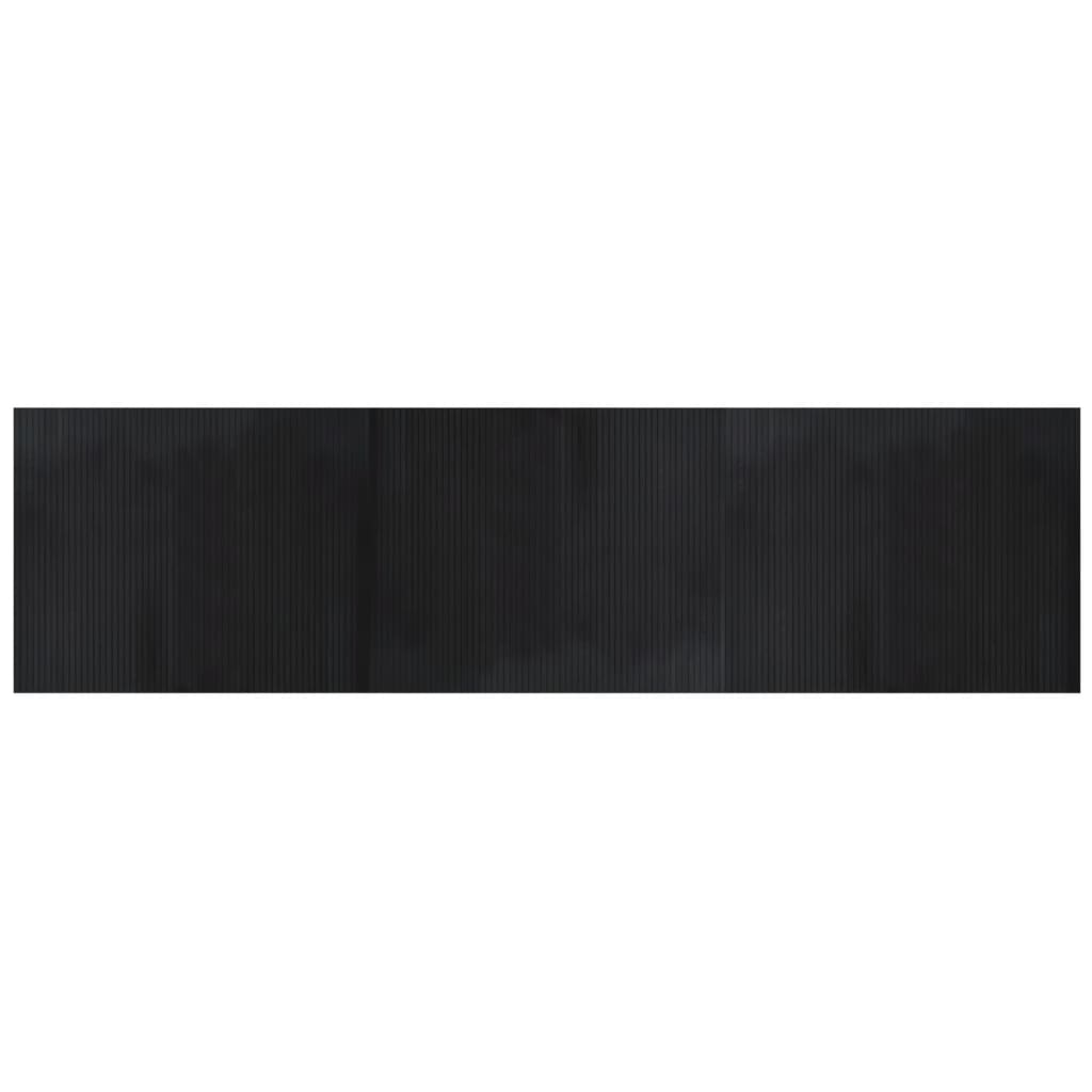 Teppe rektangulært svart 80x300 cm bambus