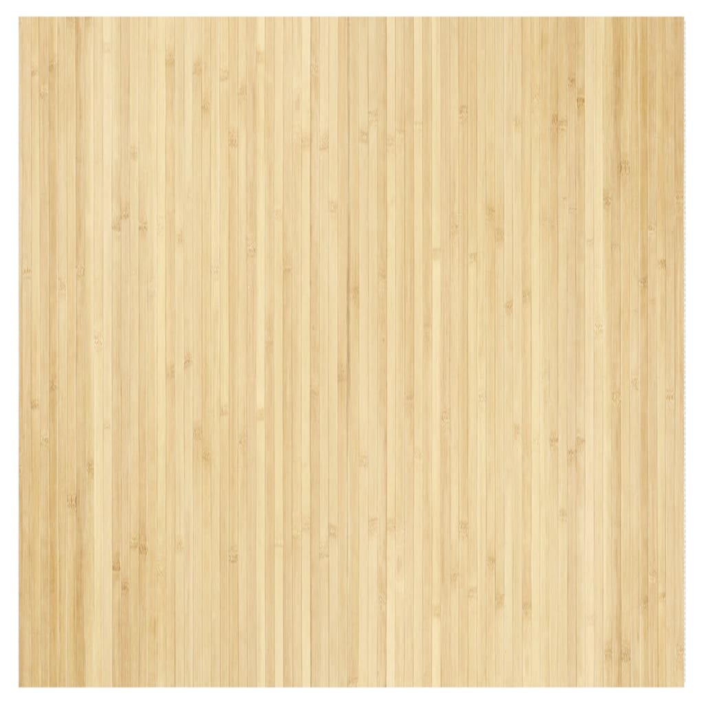 Teppe rektangulær lys naturell 100x100 cm bambus