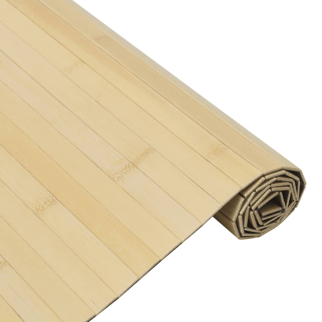Teppe rektangulær lys naturell 100x100 cm bambus