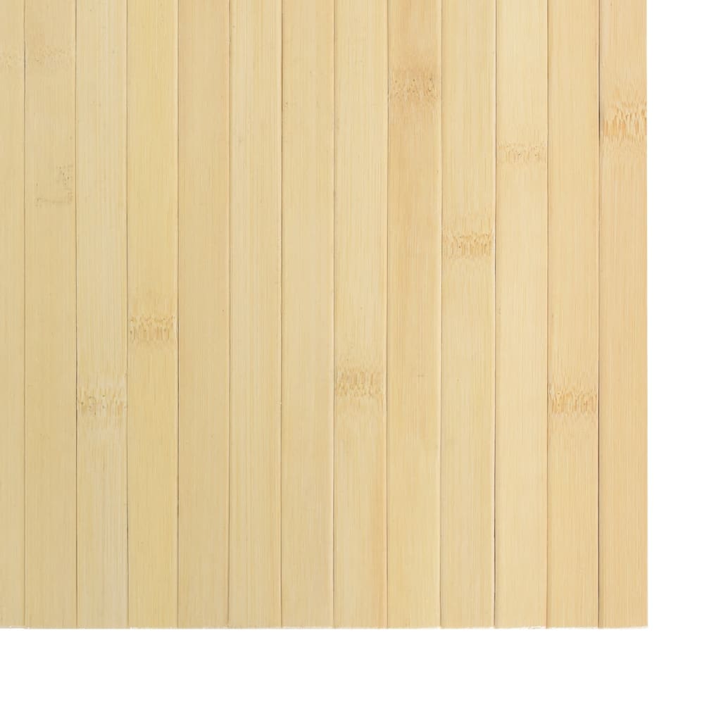 Teppe rektangulær lys naturell 100x200 cm bambus
