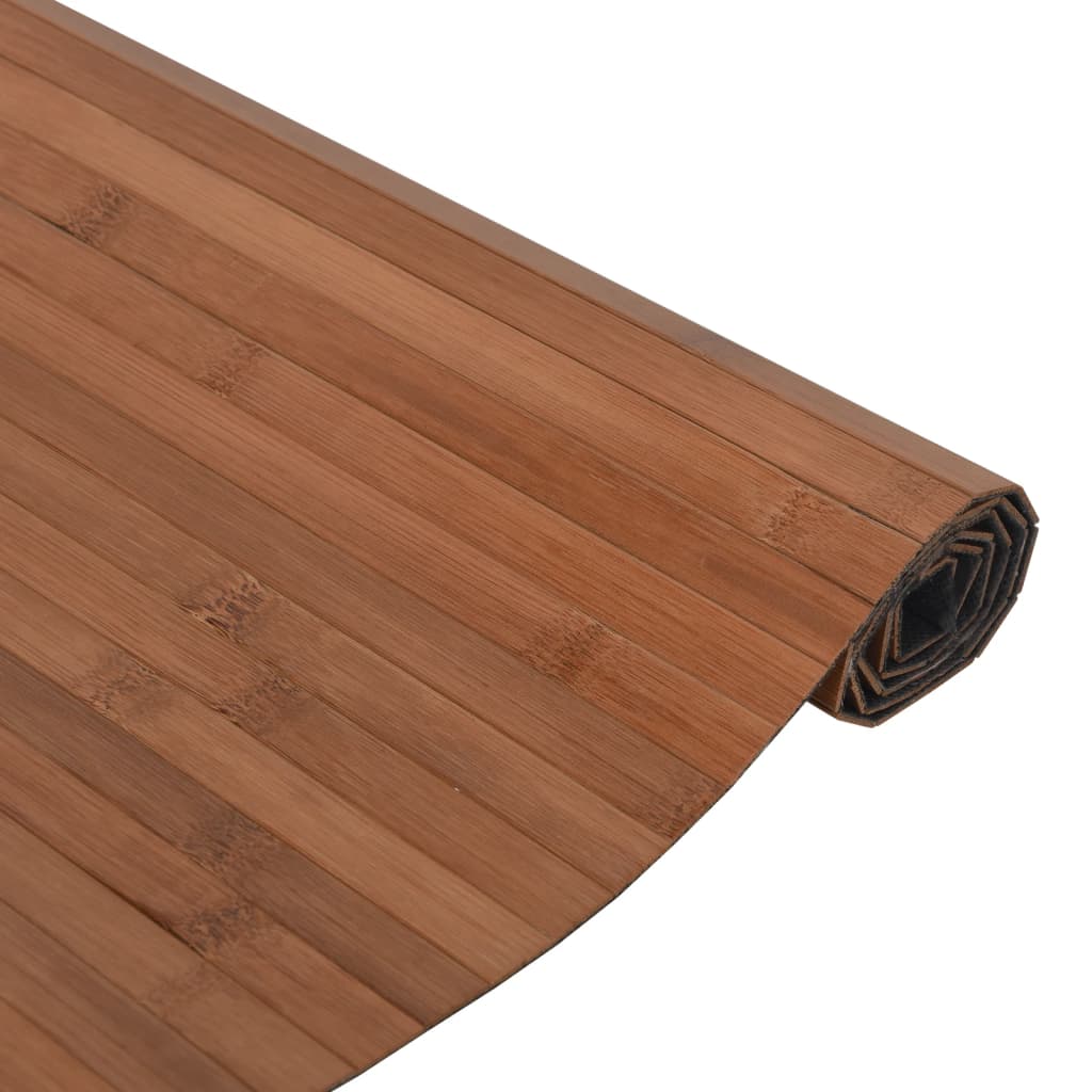 Teppe rektangulær brun 100x300 cm bambus