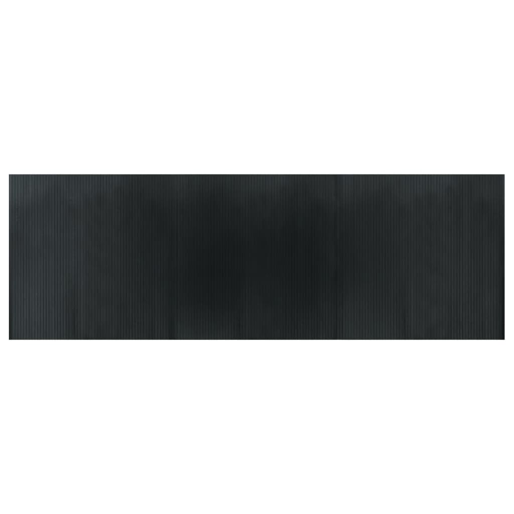 Teppe rektangulær grå 100x300 cm bambus
