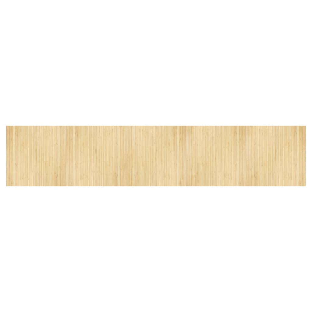 Teppe rektangulær lys naturell 100x500 cm bambus vidaXL