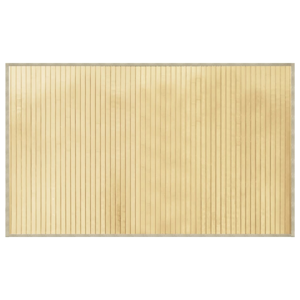 Teppe rektangulær lys naturell 60x100 cm bambus