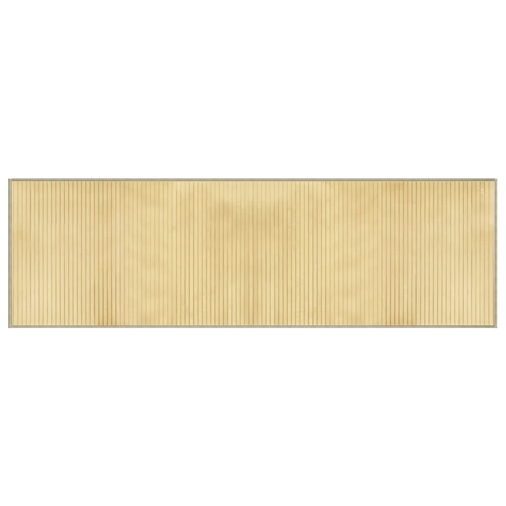 Teppe rektangulær lys naturell 60x200 cm bambus