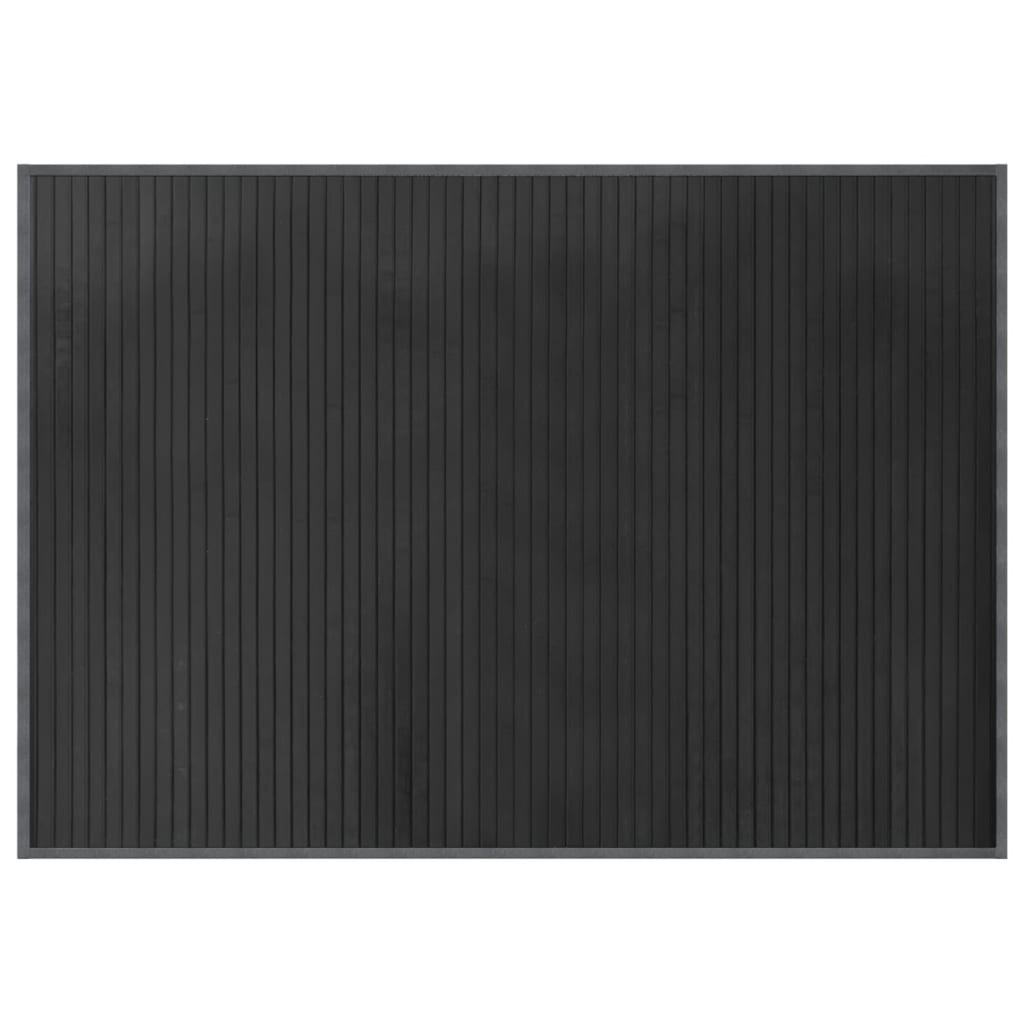 Teppe rektangulær grå 70x100 cm bambus