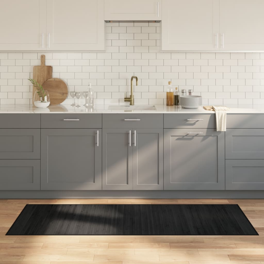Teppe rektangulært svart 70x200 cm bambus vidaXL