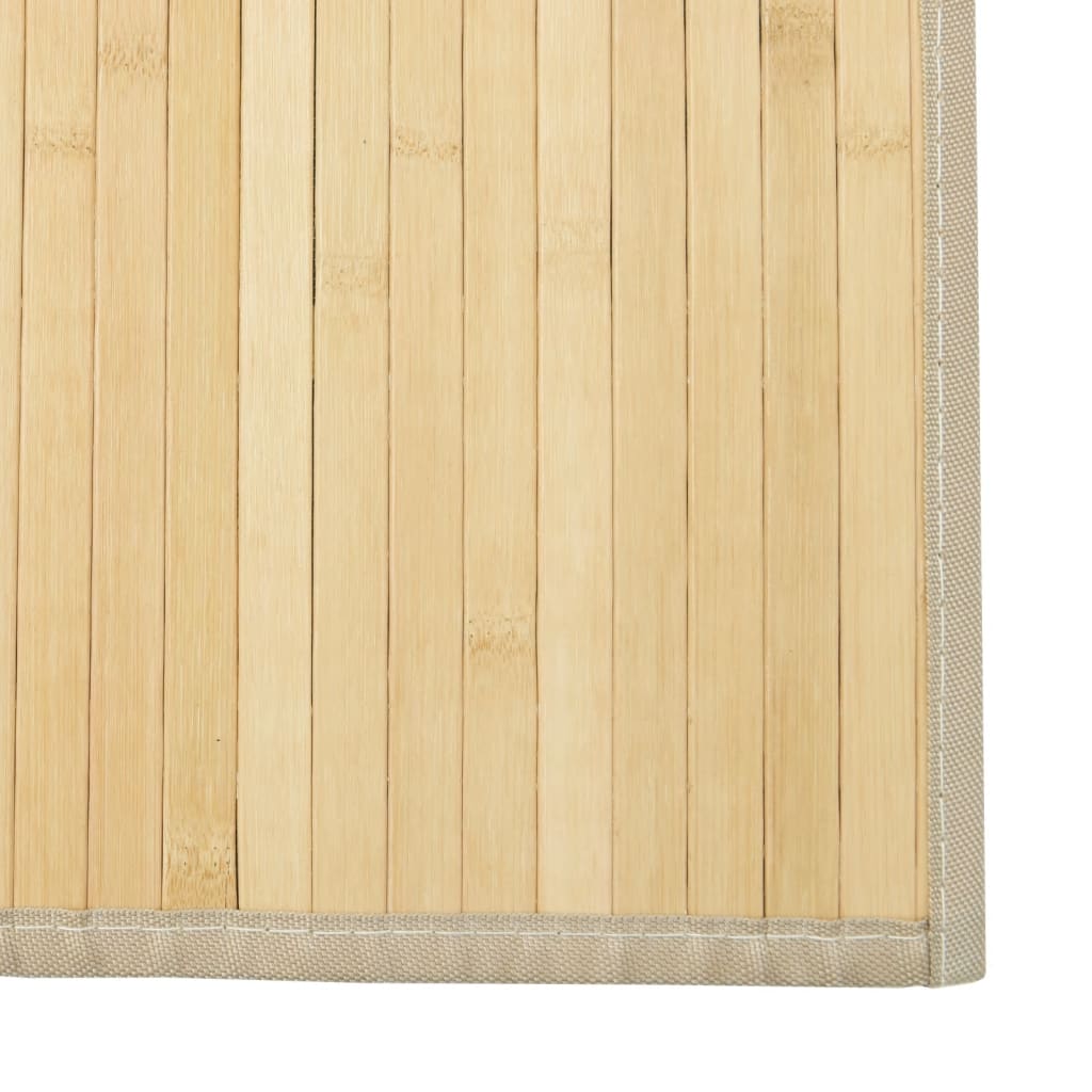 Teppe rektangulær lys naturell 70x1000 cm bambus