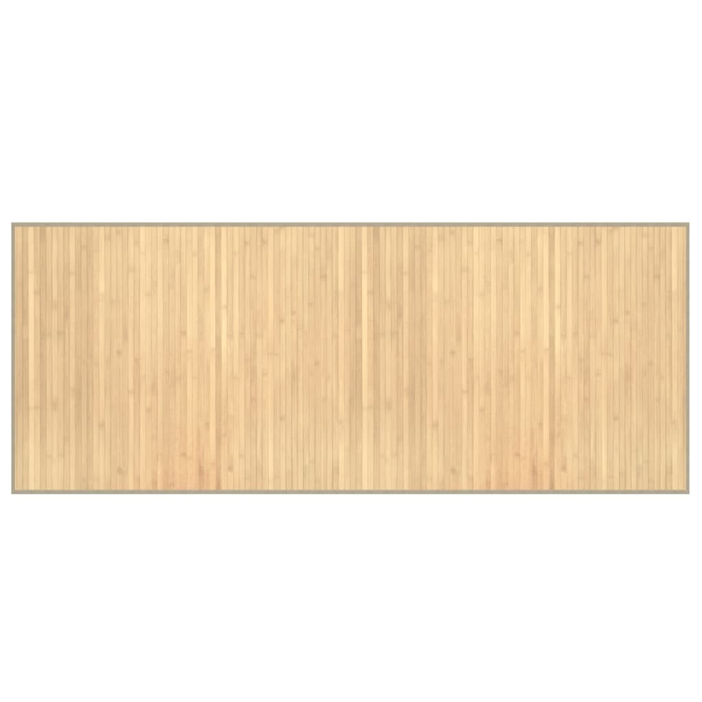 Teppe rektangulær lys naturell 80x200 cm bambus