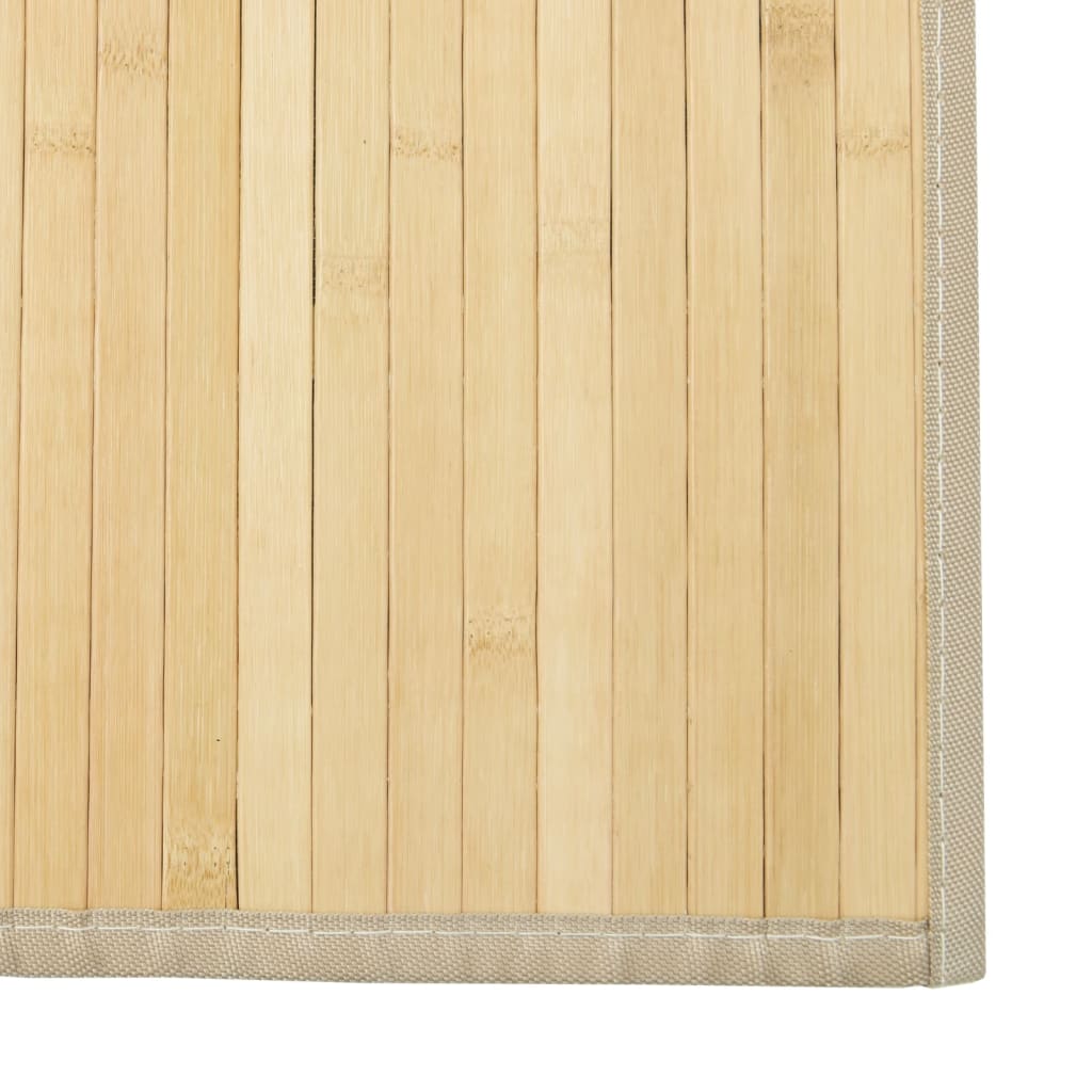 Teppe rektangulær lys naturell 100x200 cm bambus