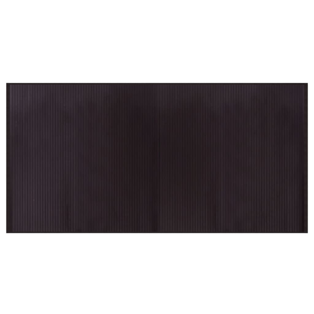Teppe rektangulær mørkebrun 100x200 cm bambus