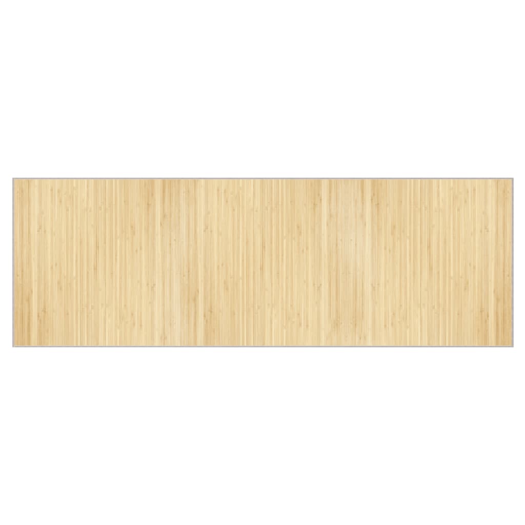 Teppe rektangulær lys naturell 100x300 cm bambus