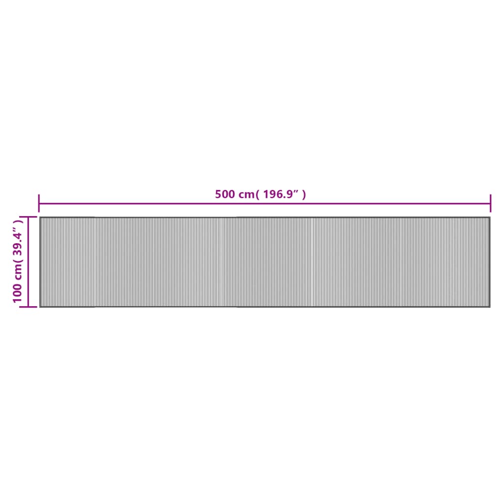 Teppe rektangulær mørkebrun 100x500 cm bambus