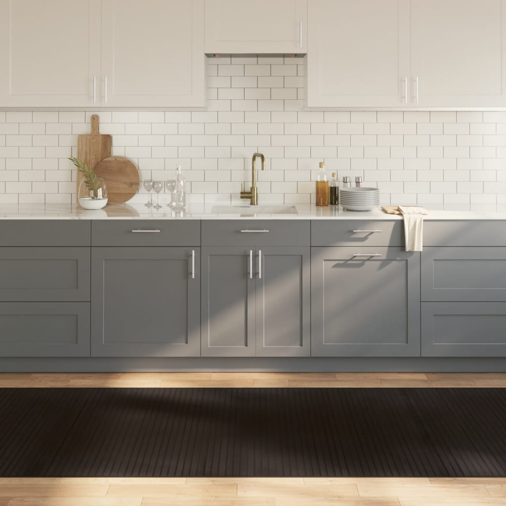Teppe rektangulær mørkebrun 100x500 cm bambus