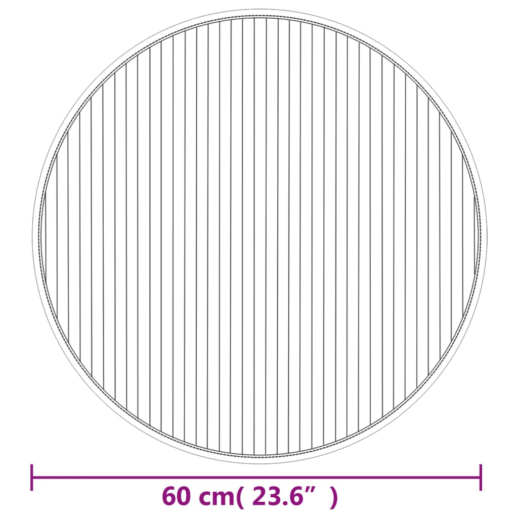 Teppe rund svart 60 cm bambus vidaXL