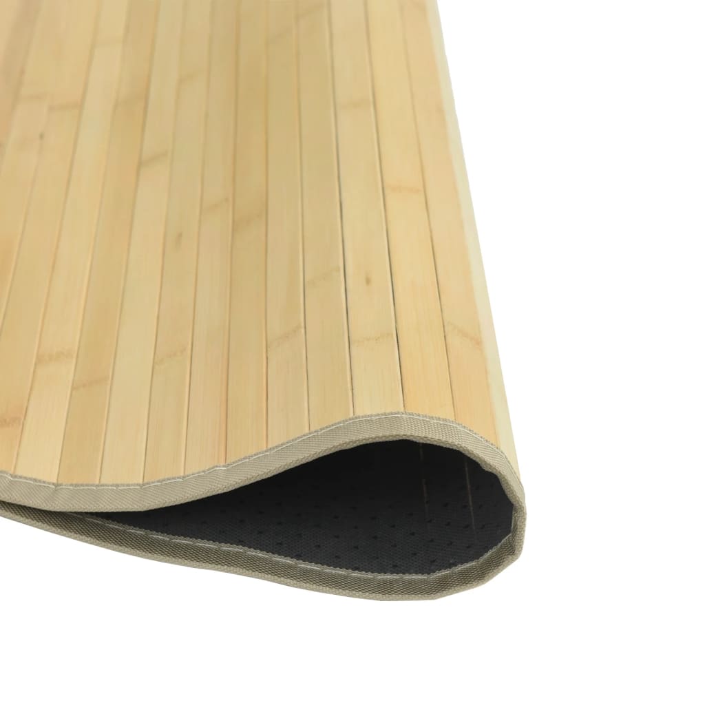Teppe rund lys naturell 60 cm bambus