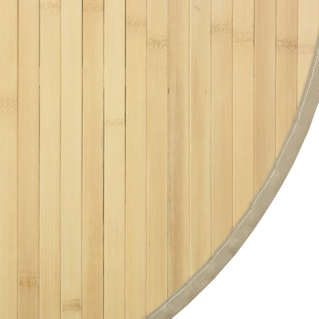 Teppe rund lys naturell 60 cm bambus