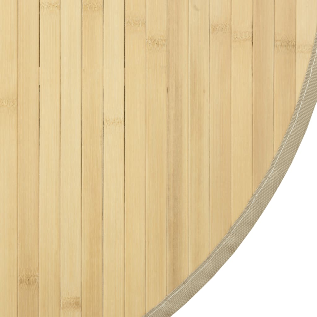 Teppe rund lys naturell 80 cm bambus vidaXL