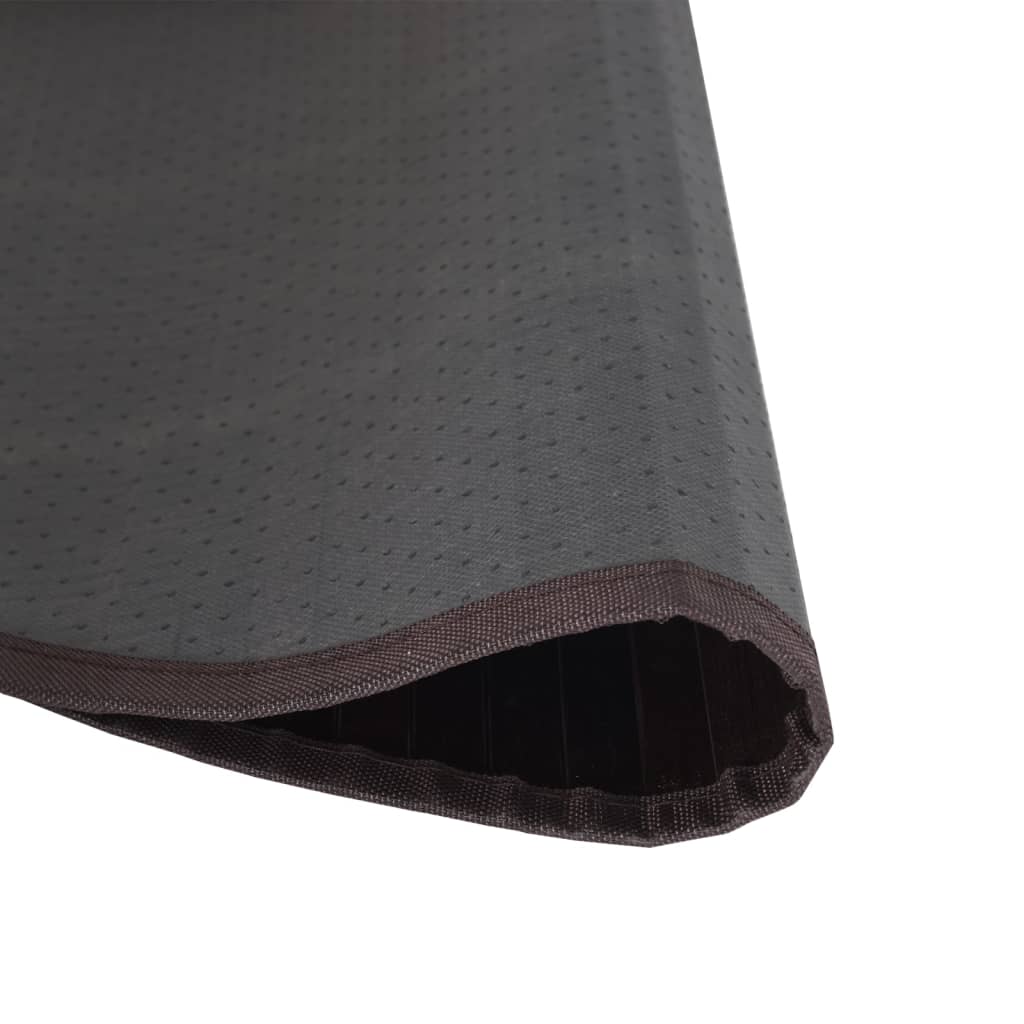 Teppe rund mørkebrun 80 cm bambus vidaXL