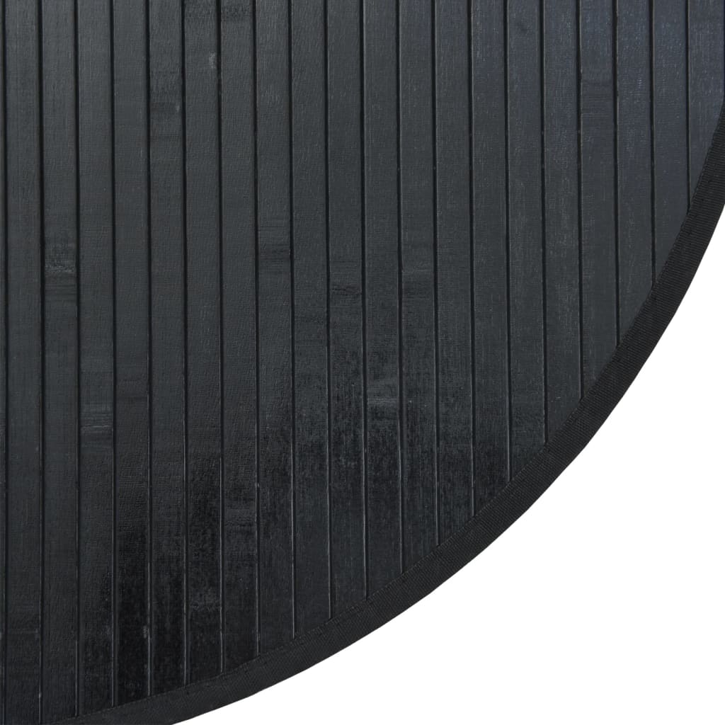 Teppe rund svart 100 cm bambus vidaXL