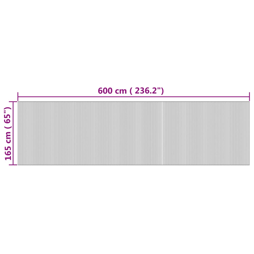 Romdeler naturell bredde 600 cm høyde 165 cm bambus