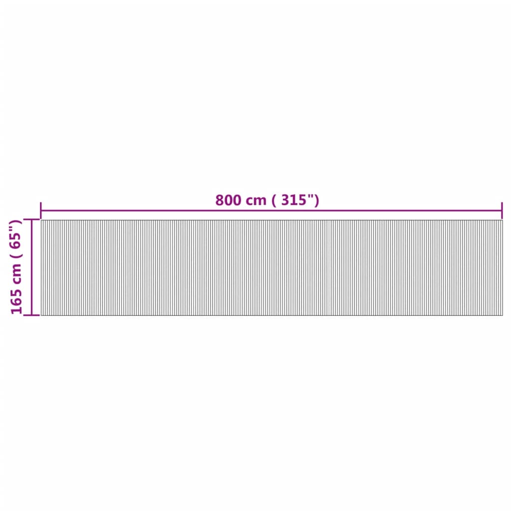Romdeler naturell bredde 800 cm høyde 165 cm bambus