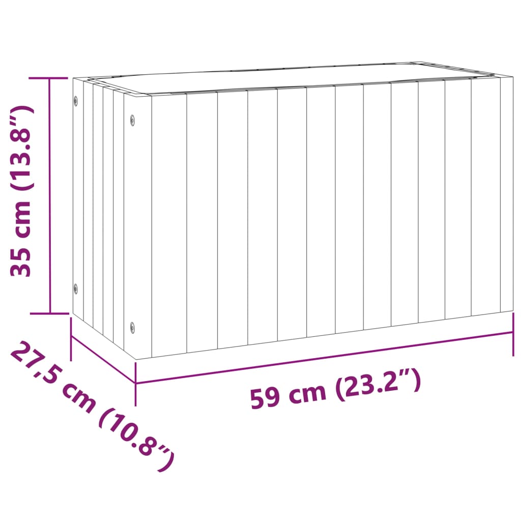 Plantekasse 59x27,5x35 cm helte akasie