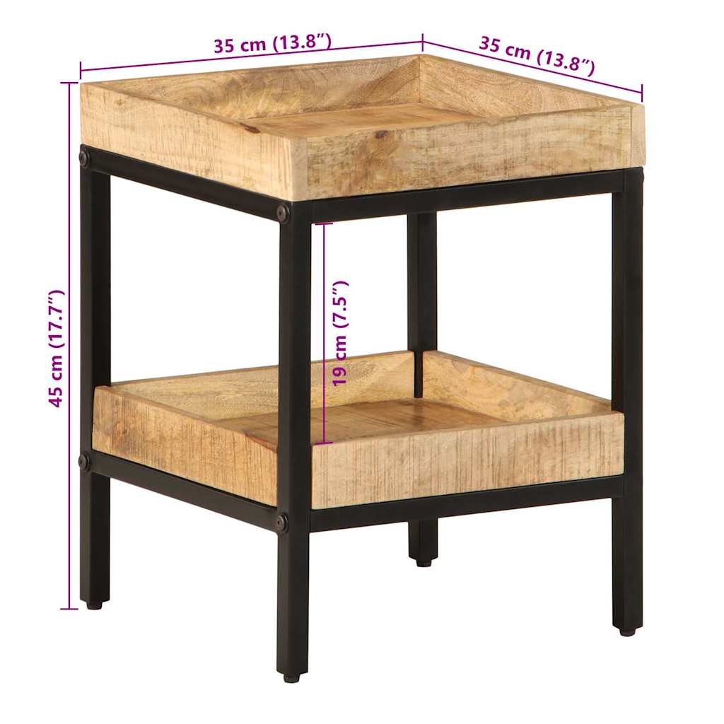 Sidetabell Brun 35 x 35 x 45 cm Massiv mango tre